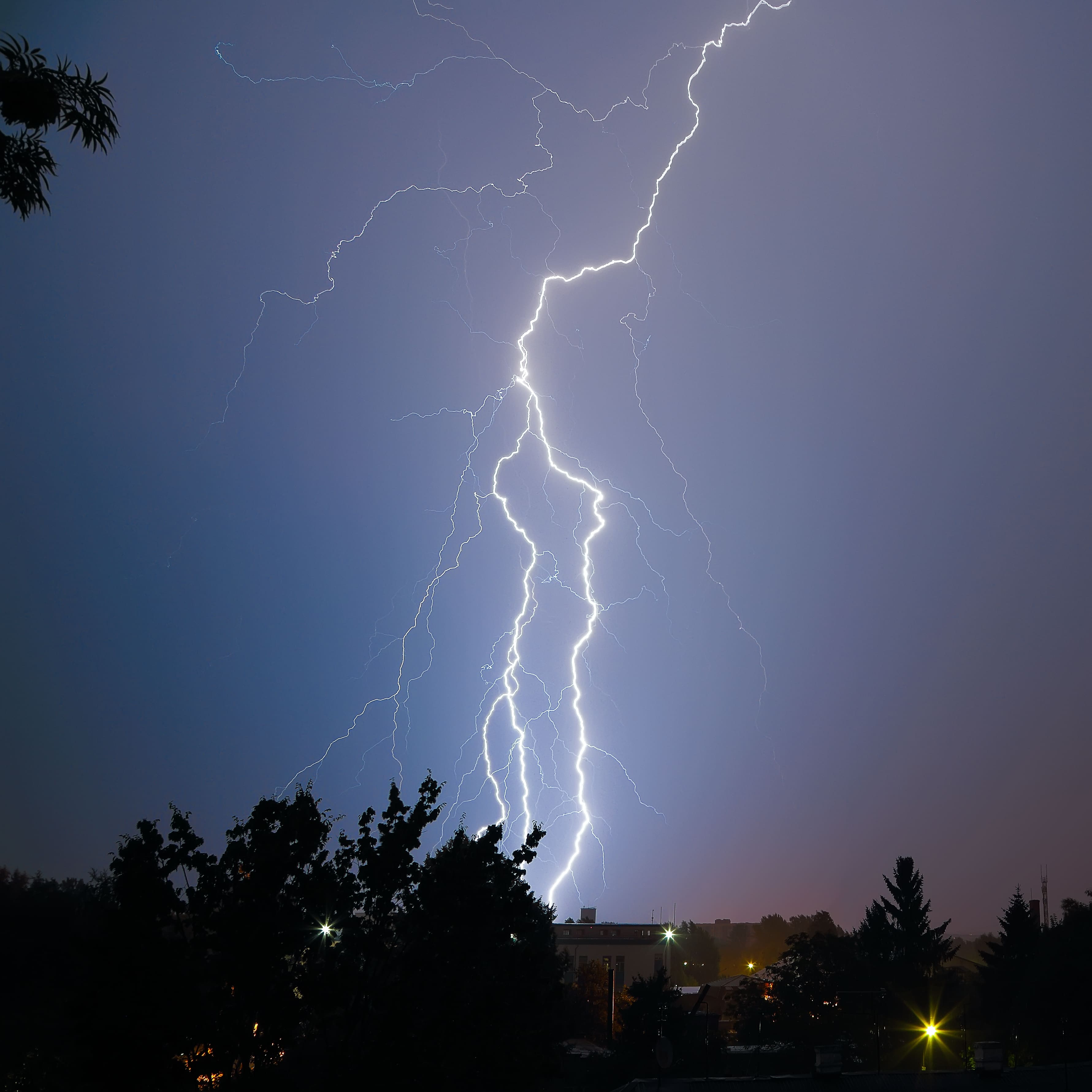 Lightning over the city